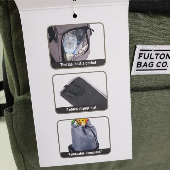 Fulton Bag Co. Diaper Bag Backpack with Removeable Jumpsack & Changing Pad New! - Picture 6 of 8